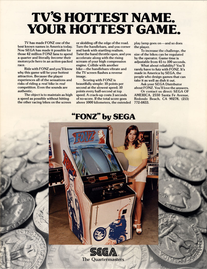 Illustration for article titled Sega's Fonz Arcade Game